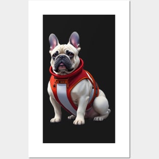 Sassy Frenchie in Red Turtleneck Posters and Art